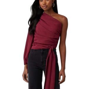 Amanda Uprichard Burgundy One Shoulder Becs Top XS - $207 EUC